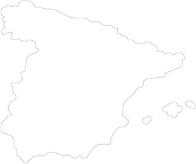 Map of Spain in white