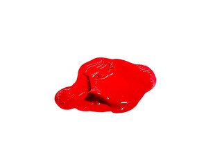 Red brush stroke, transparent background