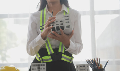 Construction and structure concept of Engineer or architect meeting for project working with...