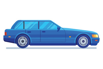 Blue convertible vector illustration artwork 