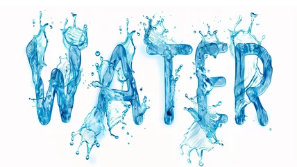 Fototapeten Text "Water Day" written with water letters on white background. Illustration for World Water Day. © Vero