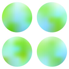 Four beautiful planets covered with water and greenery