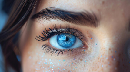 Close-Up of a Womans Blue Eye