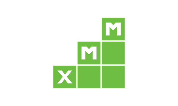 XMM initial letter financial logo design vector template. economics, growth, meter, range, profit, loan, graph, finance, benefits, economic, increase, arrow up, grade, grew up, topper, company, scale