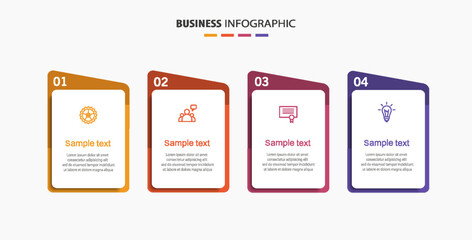 Infographic design template with icons and 4 options or steps. Can be used for process diagram, presentations, workflow layout, flow chart, info graph
