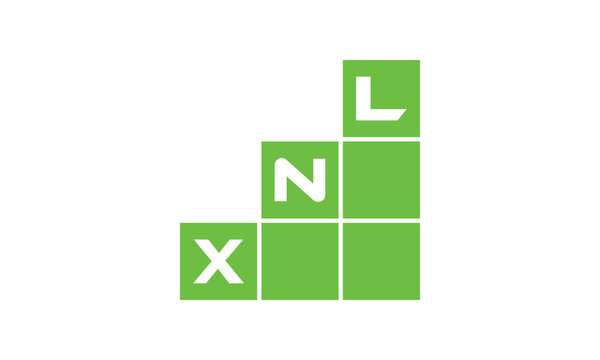 XNL initial letter financial logo design vector template. economics, growth, meter, range, profit, loan, graph, finance, benefits, economic, increase, arrow up, grade, grew up, topper, company, scale