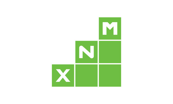 XNM initial letter financial logo design vector template. economics, growth, meter, range, profit, loan, graph, finance, benefits, economic, increase, arrow up, grade, grew up, topper, company, scale