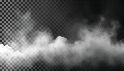 Adobe Illustrator Artwork Fog or smoke isolated transparent background. White cloudiness, mist, smog, dust, smoke, vapor PNG © Akshay
