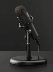 Stylish lapel black microphone. Music with style.Arte com IA