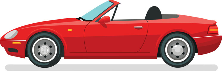 Fototapeta na wymiar Red convertible vector illustration artwork