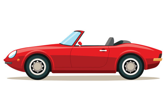 red convertible car side view clip art preview