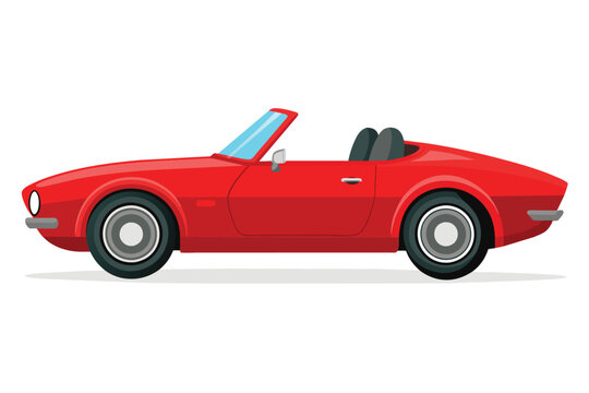 red convertible car side view clip art preview