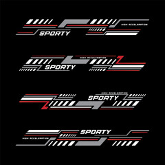 car stickers stripe abstract shape vinyl decal templates isolated set