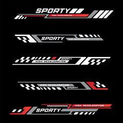 car stickers stripe abstract shape vinyl decal templates isolated set