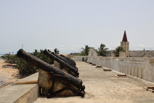 Cannons on Cape Coast castle in Ghana