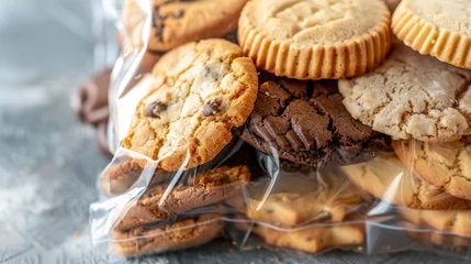 Foto op Plexiglas Ziploc bag filled with assorted homemade cookies © AlfaSmart