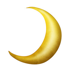 crescent moon on white isolated, golden moon, moon - obrazy, fototapety, plakaty