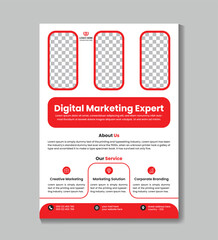 Creative corporate modern digital marketing business flyer design template