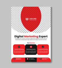 Creative modern digital marketing agency flyer design template