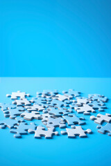 World Autism awareness and pride day. Puzzles background.