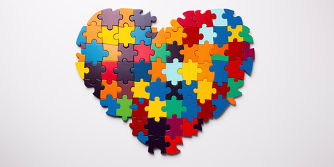 World Autism awareness and pride day. Puzzles background.