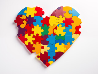 World Autism awareness and pride day. Puzzles background.