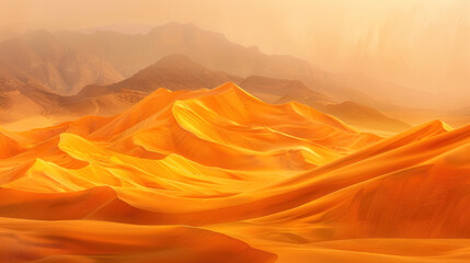 Golden Dunes, Desert waves, Majestic Landscape