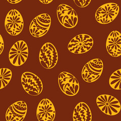 Seamless pattern of Easter eggs silhouettes