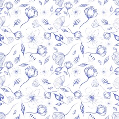 Seamless pattern flower botanical art frolar