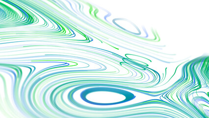 Abstract white background from multi-colored curved lines. Data processing, technology, artificial intelligence. 3D rendering.