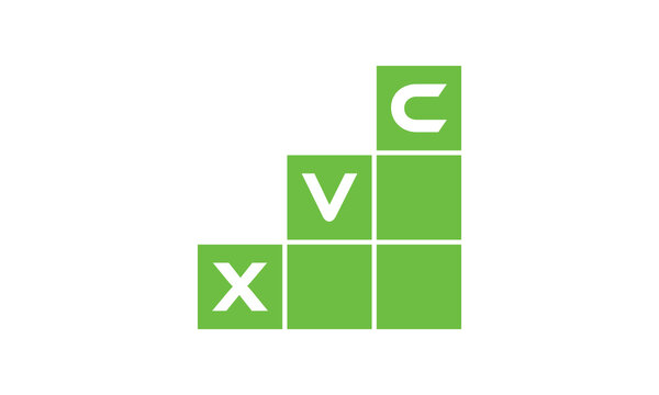 XVC initial letter financial logo design vector template. economics, growth, meter, range, profit, loan, graph, finance, benefits, economic, increase, arrow up, grade, grew up, topper, company, scale