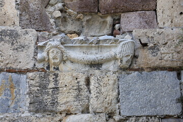 Greek masks in St. John castle in Kos Town - 759791648