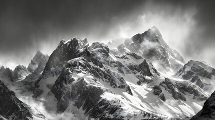 black and white landscape mountain background