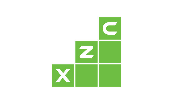 XZC initial letter financial logo design vector template. economics, growth, meter, range, profit, loan, graph, finance, benefits, economic, increase, arrow up, grade, grew up, topper, company, scale