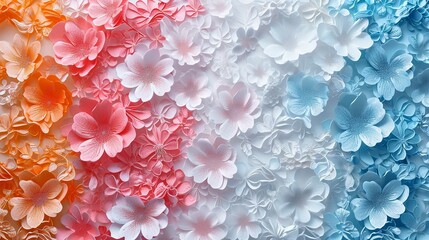 Colorful Seamless Lace Pattern on White 8K Rea