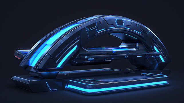 Innovative medical MRI table / Futuristic hi-tech medical devices for diagnostic