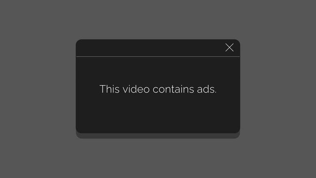 "This video contains ads." animation for your channel (dark mode)