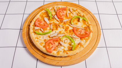 Vegetables and mushrooms pizza