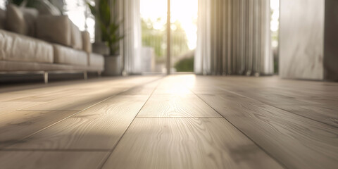 Minimalist modern living room interior background, wooden floor in apartment