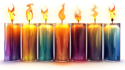 candles on a white background