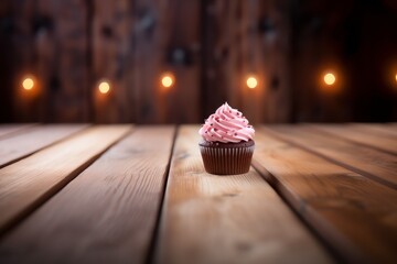 Appetizing strawberry cup cake.