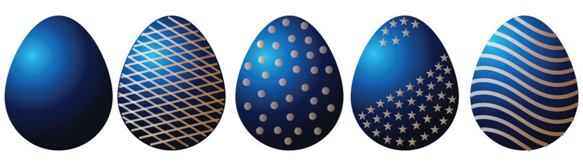 Set of easter eggs flat design on white background. eps10