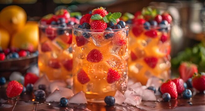 Fruit punch, kids' party, colorful and fun