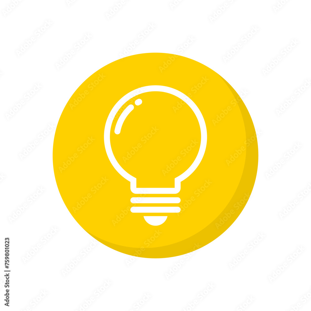Poster light bulb line icon vector in flat style