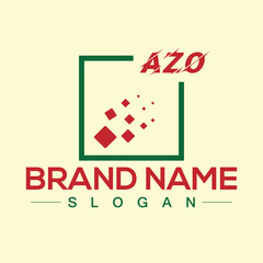 Fototapeta premium Abstract letter AZO logo design template for company