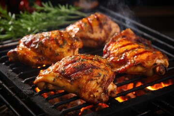 grilled chicken on the grill fire