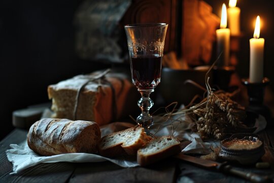 Sacred Communion: Wine and Bread Symbols in Spiritual Remembrance