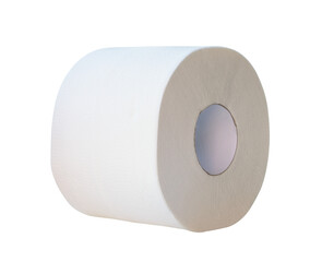 Front view or side view set of tissue paper or toilet paper roll isolated with clipping path in png file format