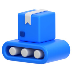 3d icon of a package on a conveyor belt