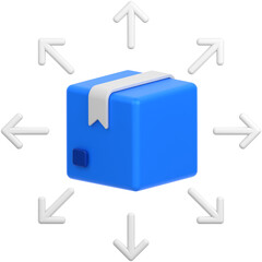 3d icon of package worldwide location delivery